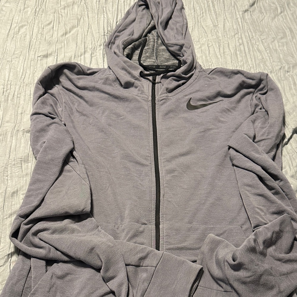 Nike Heather Gray Full-Zip Hoodie